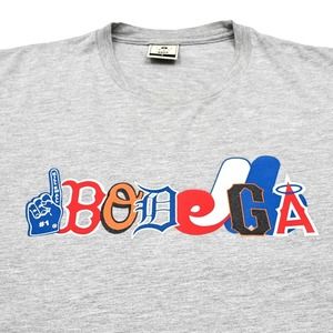 Bodega‎ BDGA Men's MLB T-Shirt Tee Gray Large Red Sox Orioles Giants Angels Logo